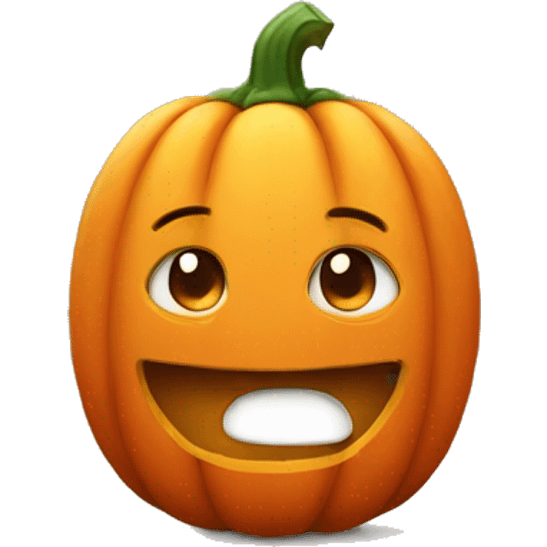 A Pumkin With a cute face emoji