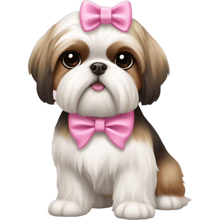 Shih tzu with pink bow emoji