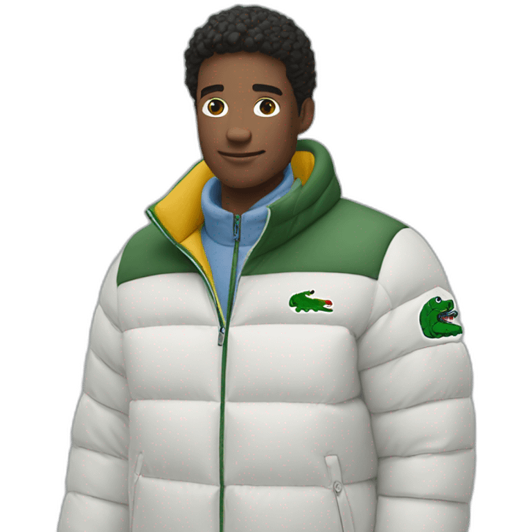 Guy using Lacoste puffer jacket emoji