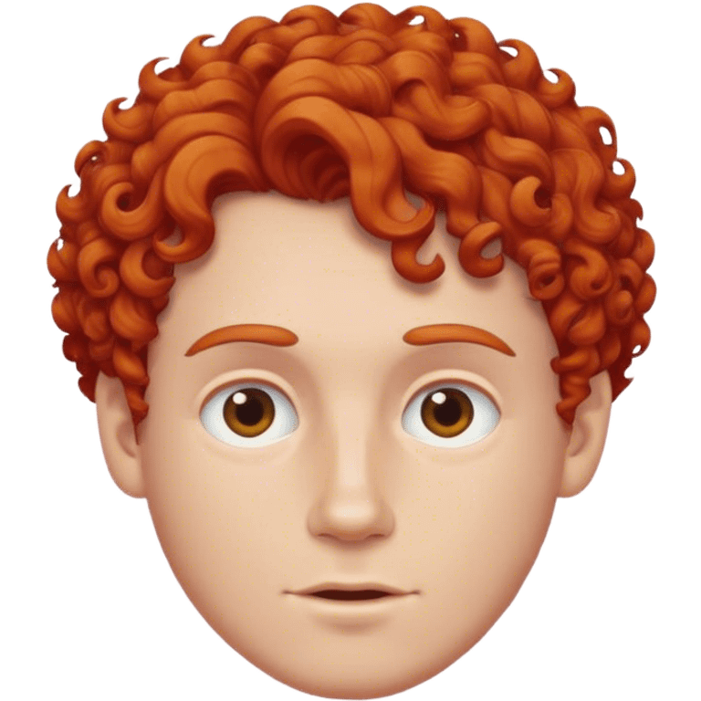 White man with curly red short hair emoji