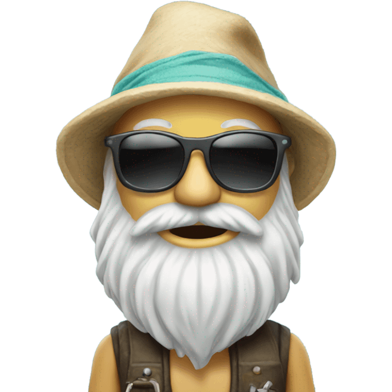 beach gnome with beard and sunglasses emoji