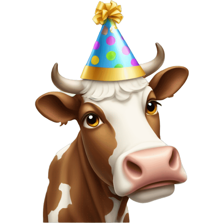 cow with birthday hat emoji