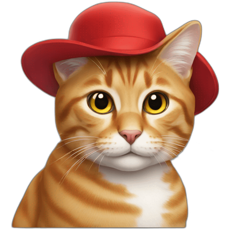 A cat wearing a red hat emoji