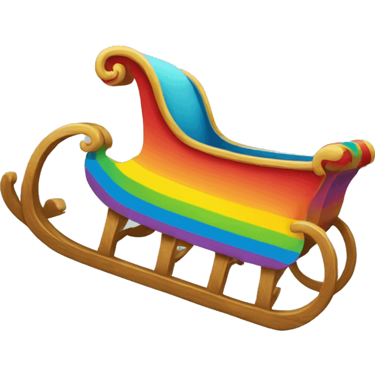 Rainbow sleigh emoji