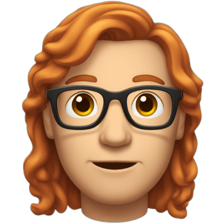 middle aged red head man with half length hair, wearing glasses emoji