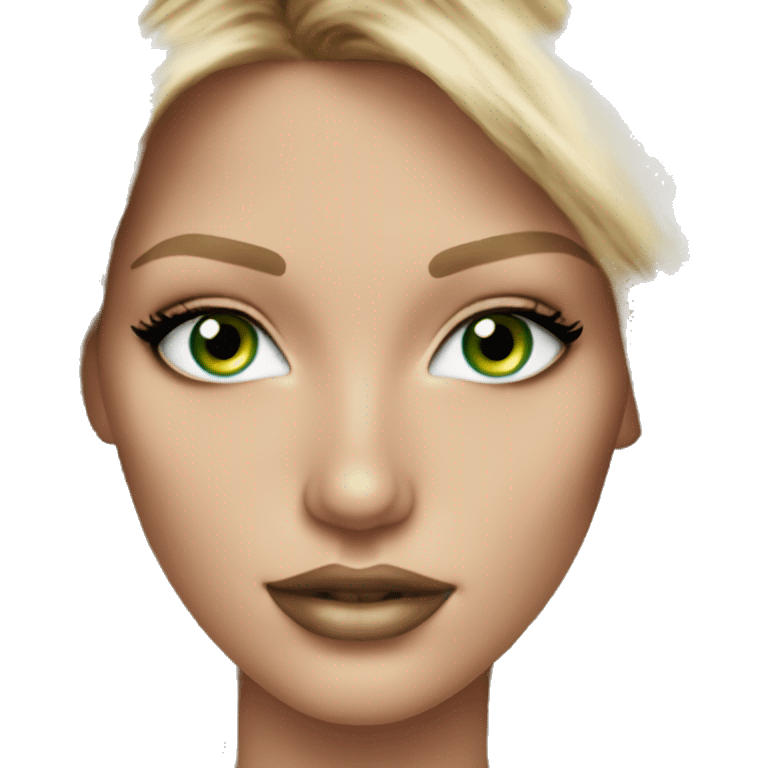 Realistic victoria secret model blonde green eyes  emoji