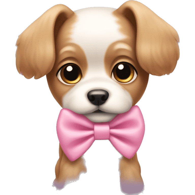 Schicchon puppy pink bow emoji