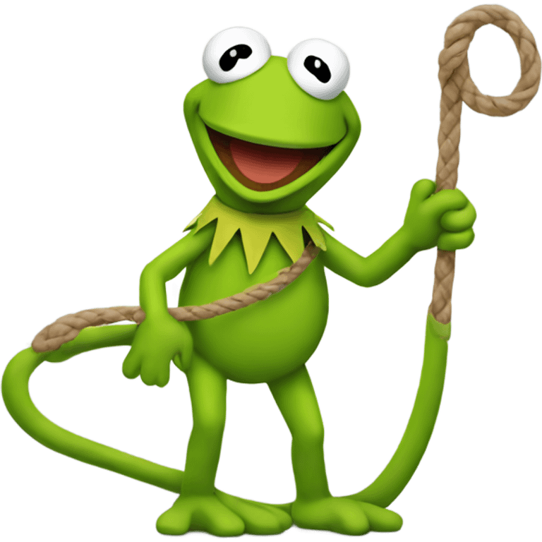 kermit with a whip emoji