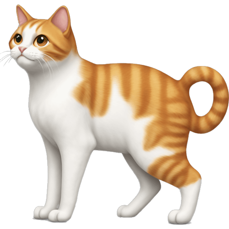 Ginger cat standing, view from the side. Like this emoji 🐈‍⬛ emoji