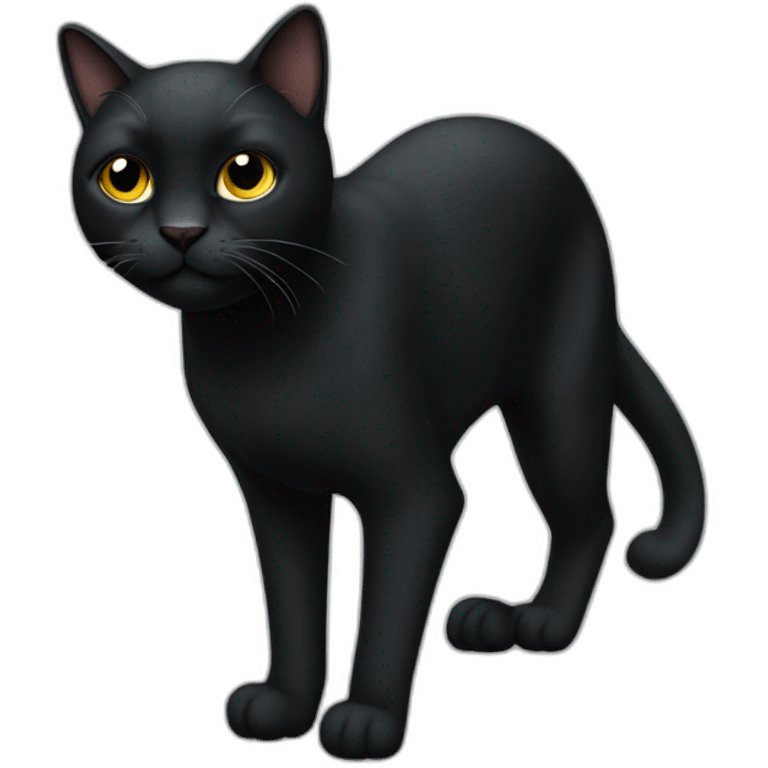 black-cat-full-body-no-tail emoji