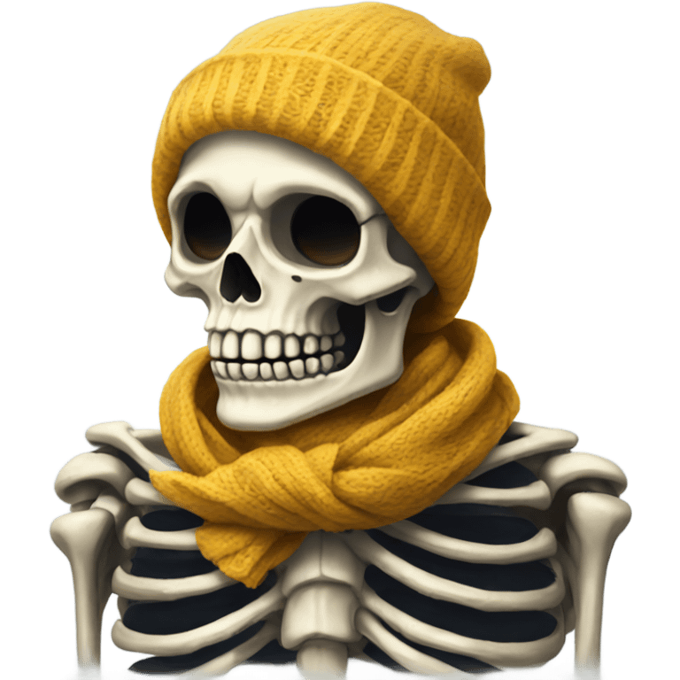 Skeleton wearing a scarf emoji