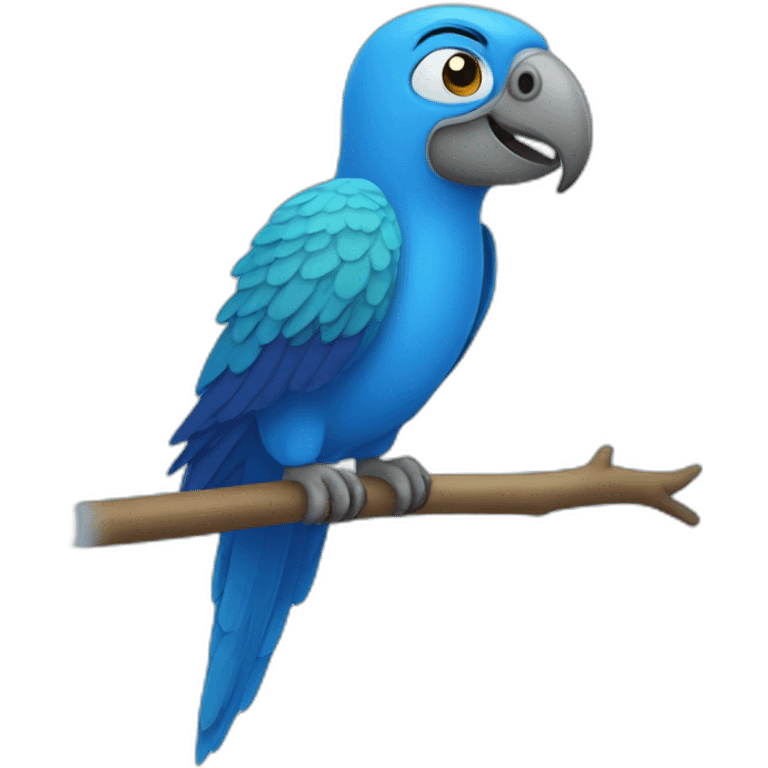 funny blue parrot emoji