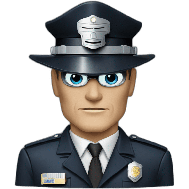 the T-1000 from the movie Terminator 2 as a cop emoji