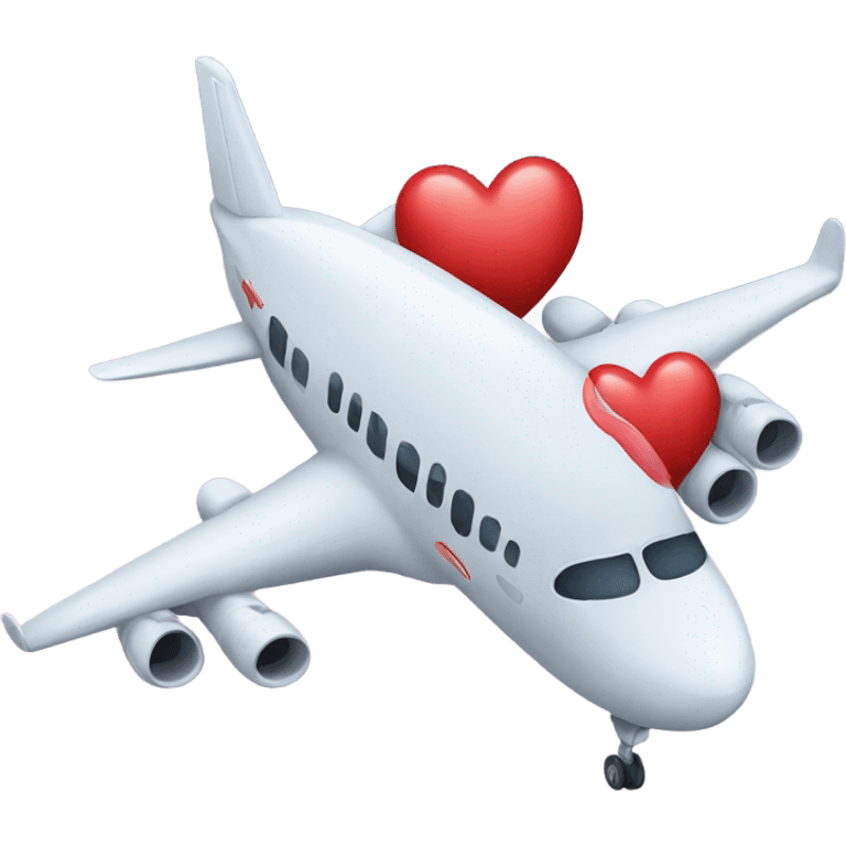 Airplane with a heart  emoji