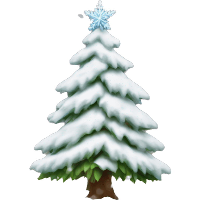 snow covered Christmas tree emoji