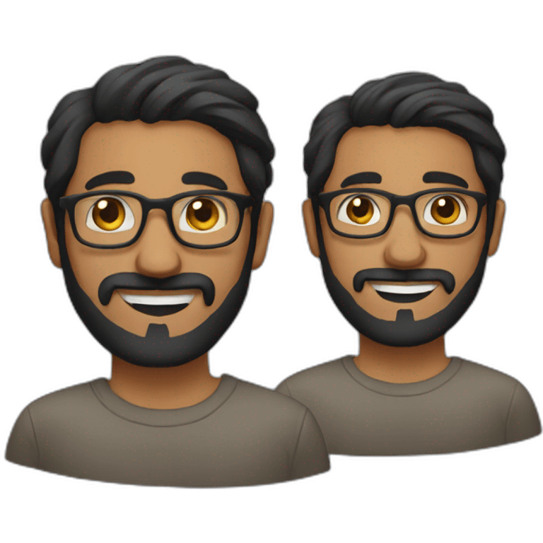 indianguy with glasses and  french beard emoji