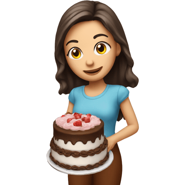 Cake and girl  emoji