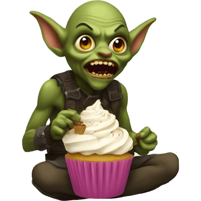 goblin eating cupcake emoji