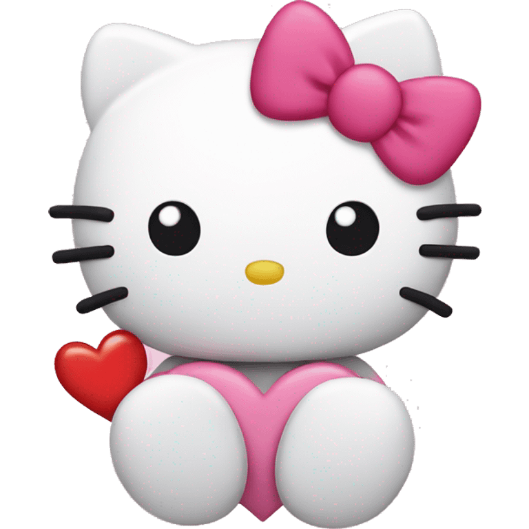 Hello kitty with heart emoji