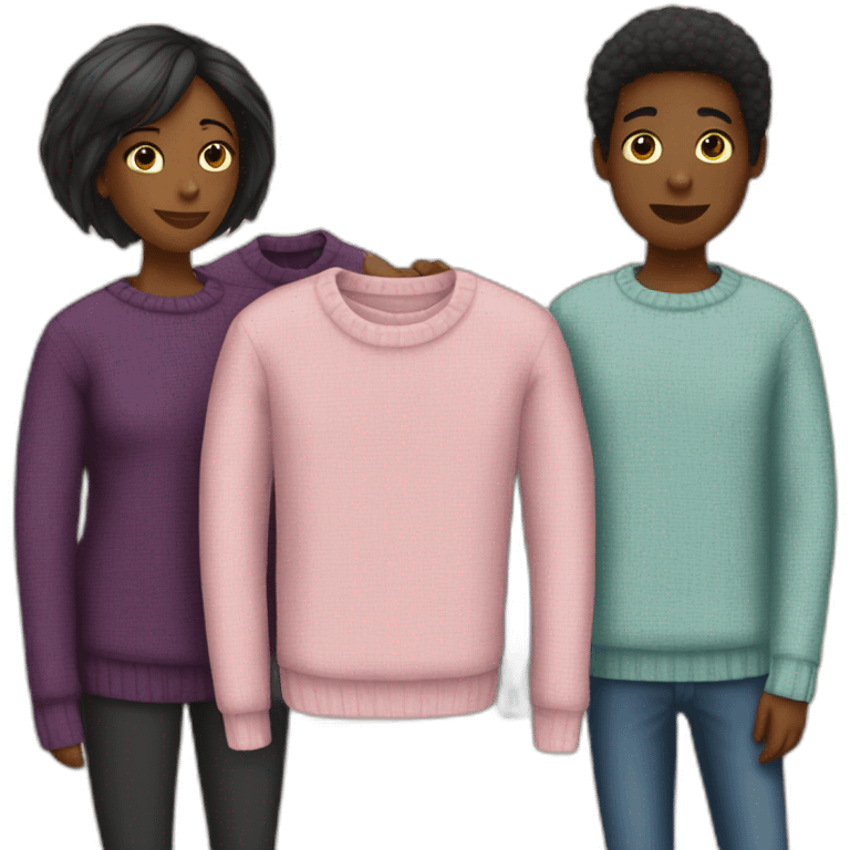 Giving sweater from black man to black woman emoji