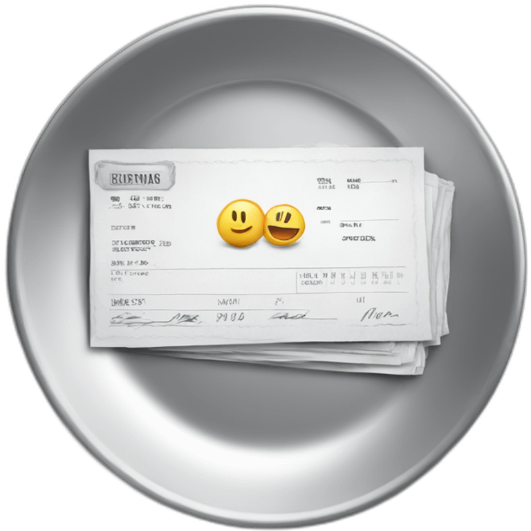 invoice on silver platter emoji