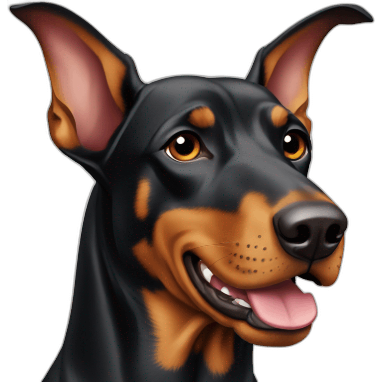 Dobermann without cropped ears emoji