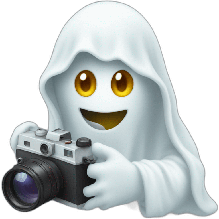 Ghost holding a camera emoji