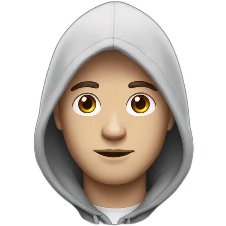 Black-haired white guy in hoodie  emoji