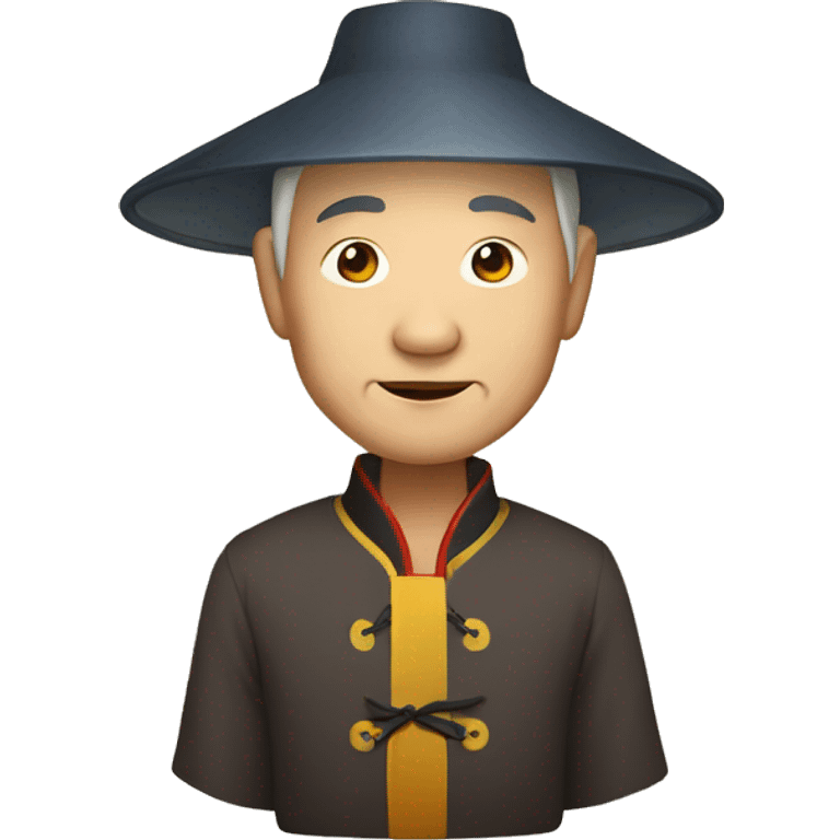 Old Chinese man with traditional Chinese hat emoji