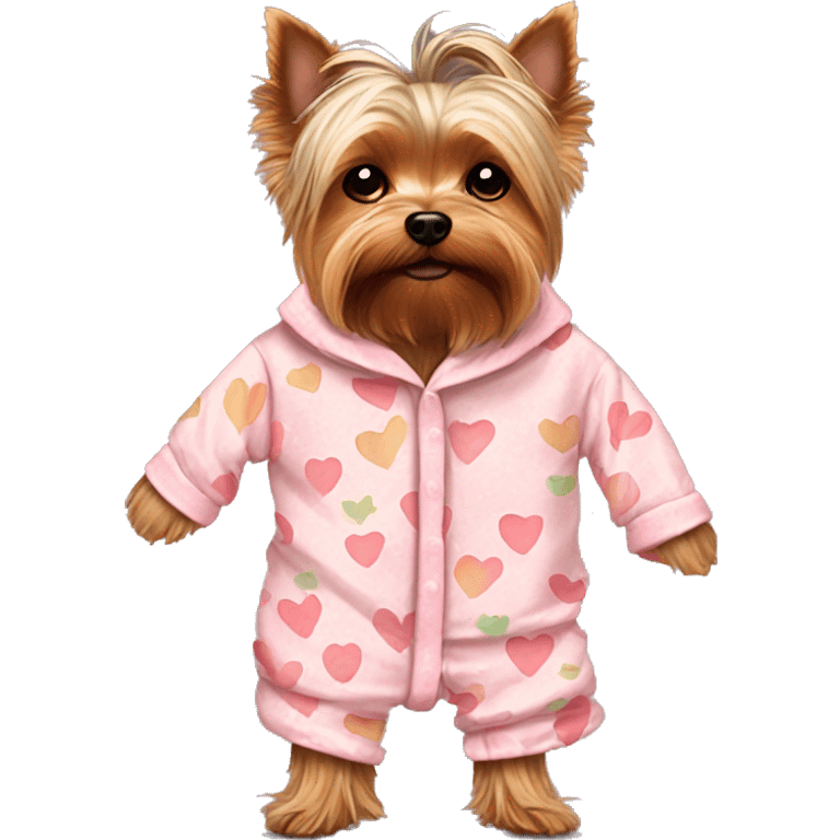 Yorkie in pajamas emoji