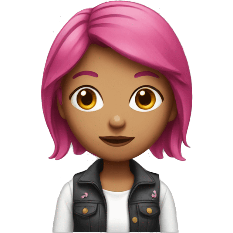 girl with dark pink hair  emoji