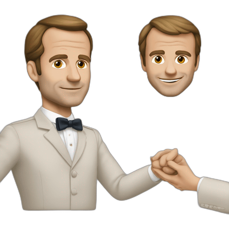 Macron qui fait un doigt d’honneur emoji