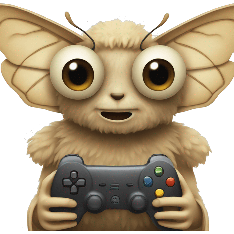 Moth playing video games  emoji