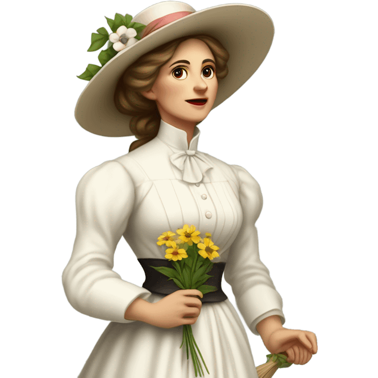 a XIXth century white sufragette emoji