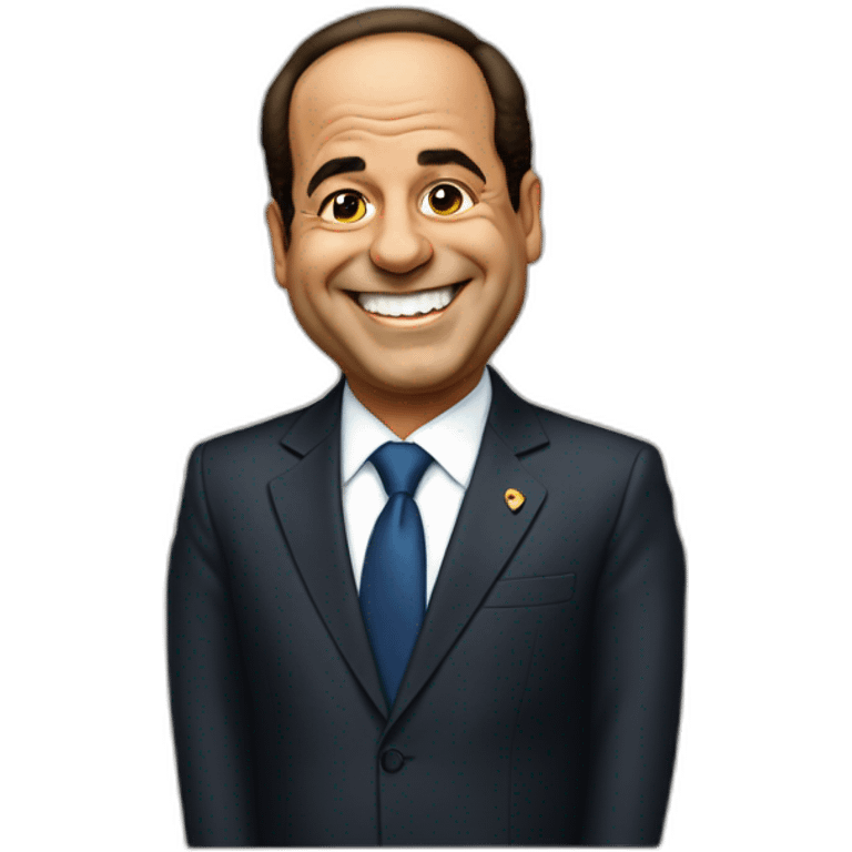 Abdel Fattah El-Sisi standing laughing emoji