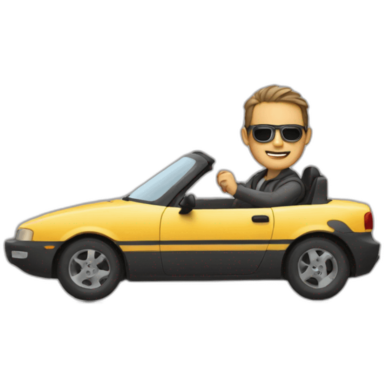 A man driving a car emoji