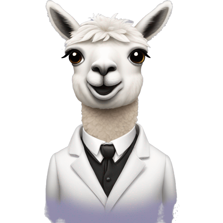 Llama wearing tux at wedding emoji