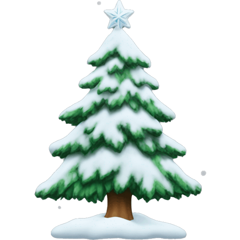 christmas tree with snow on it emoji