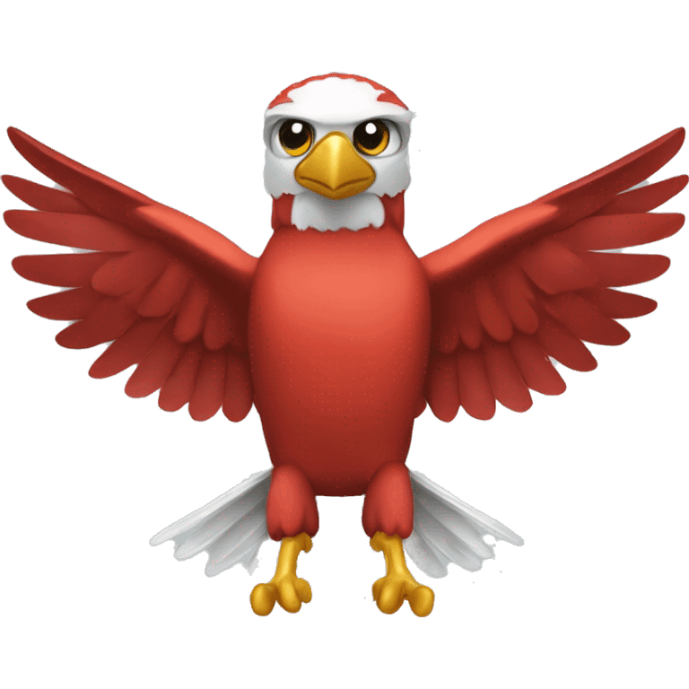 A cartoon tech-savy red falcon emoji