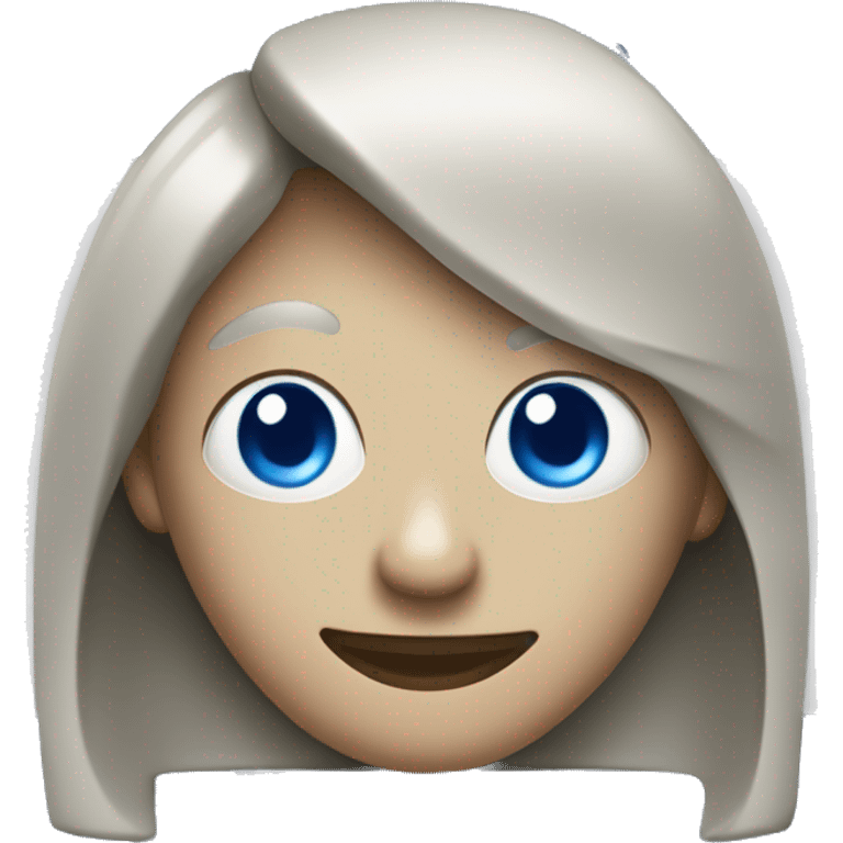 A humanlike blue and white floppy disk emoji