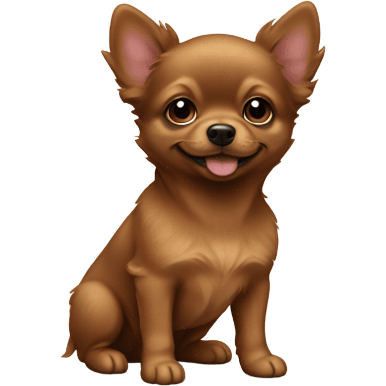 Brown pomchi puppy emoji