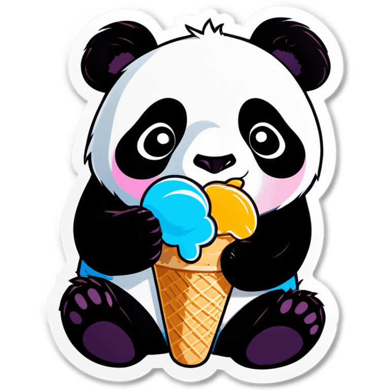 Panda eating ice cream emoji