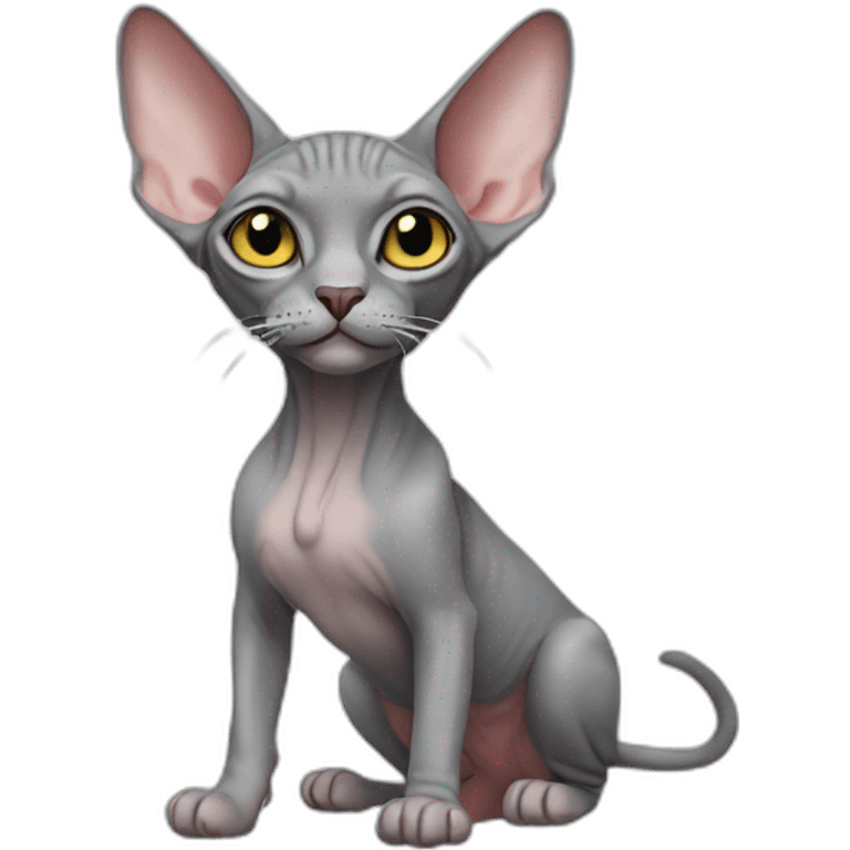 grey sphynx cat emoji