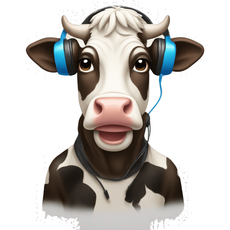 Cow listening to music  emoji