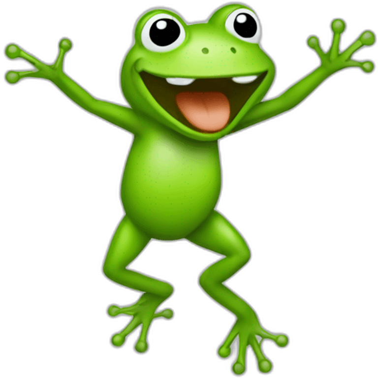 Dancing frog, white outline emoji