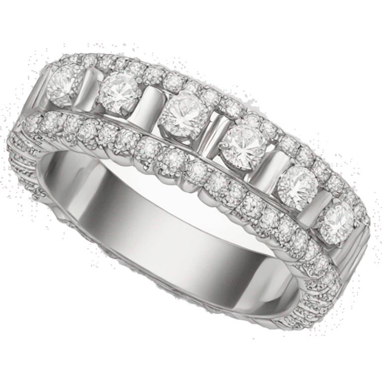 White gold wedding ring with diamonds  emoji