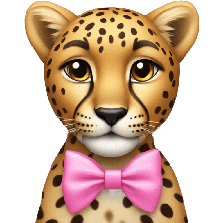 cheetah with pink bow emoji