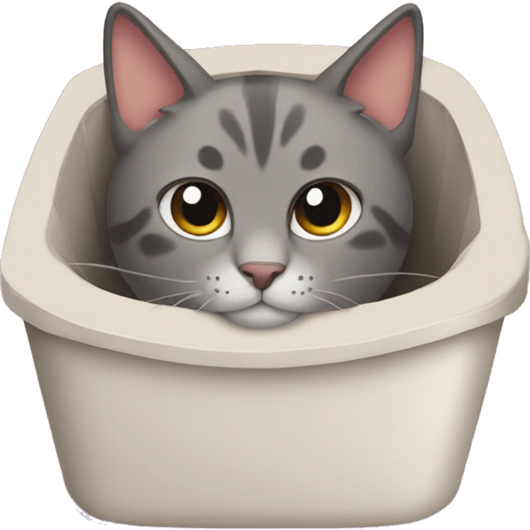 Cat on cat litter emoji