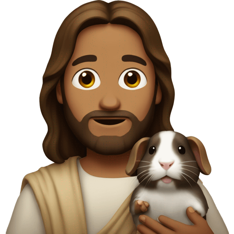 Jesus with dark brown guinea pig emoji