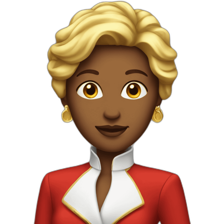 Posh-woman-with-red-suit-offering-goldbar emoji